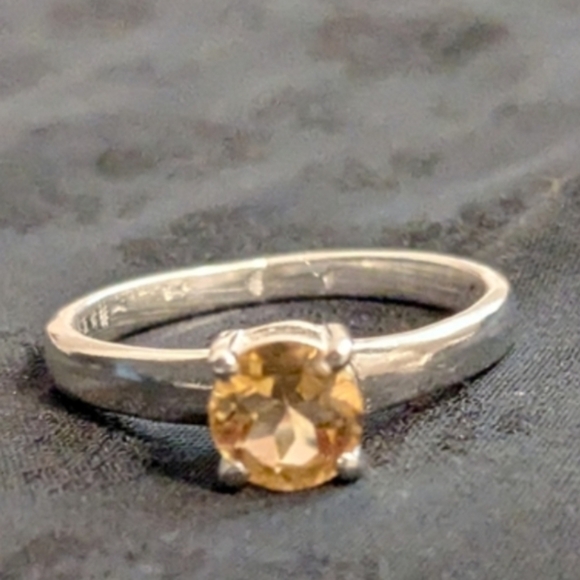 🆕 925 Solid Sterling Silver Genuine Citrine Ring Solitaire Ring Size 7.5 - Picture 8 of 8